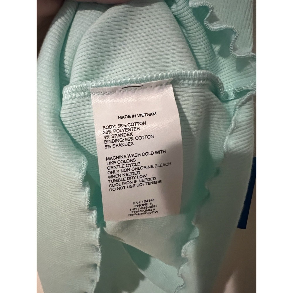 New DSG Girls Ribbed Ringer Racerback Tank Top Cotton Rib Size Large Aqua - Picture 5 of 6